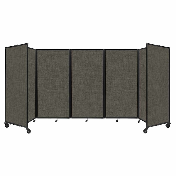 Versare Room Divider 360 Folding Portable Partition 14' x 6' Mocha Fabric 1173513 - main
